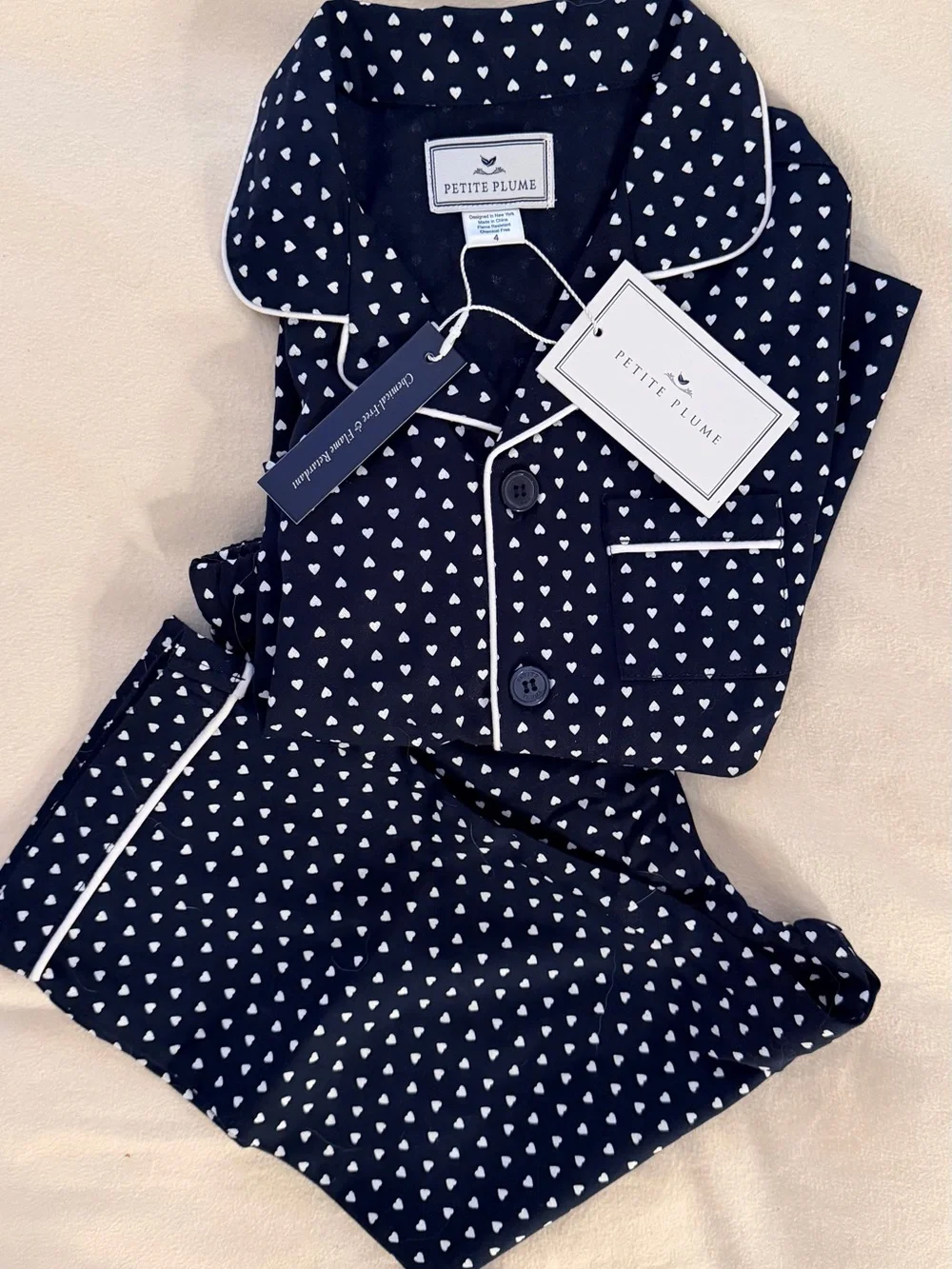 NWT Petite Plume Midnight Hearts Set - Unisex